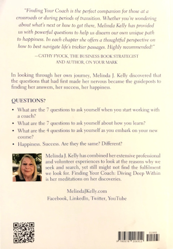 back cover Finding Your Coach by Melinda J Kelly