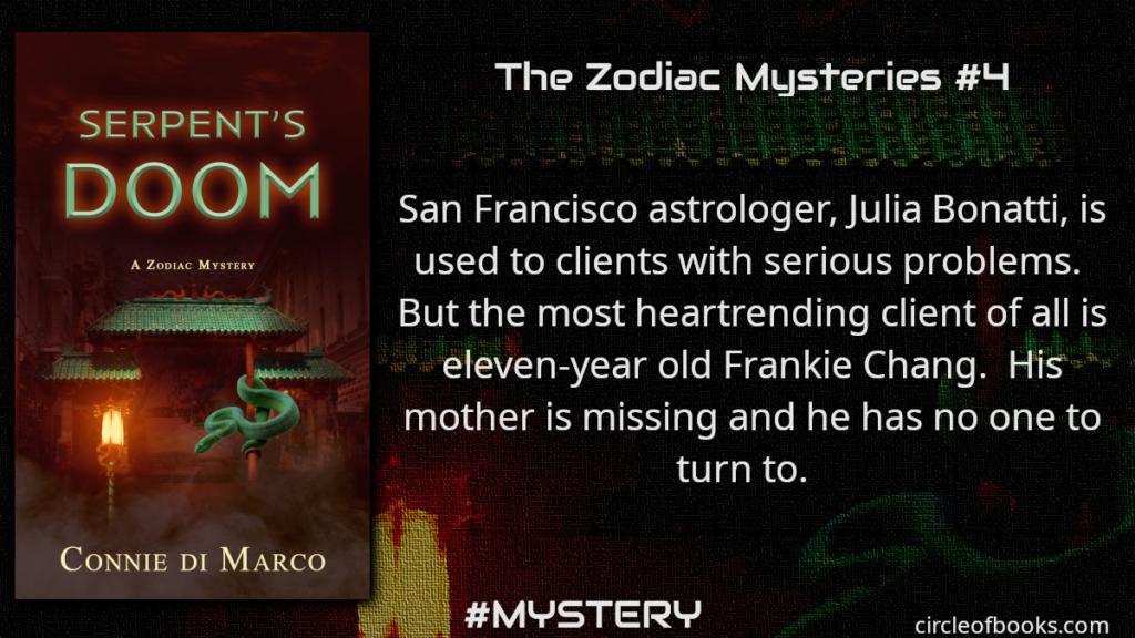 first-tweet-serpents-doom-the-zodiac-mysteries-4-by-Connie-di-marco